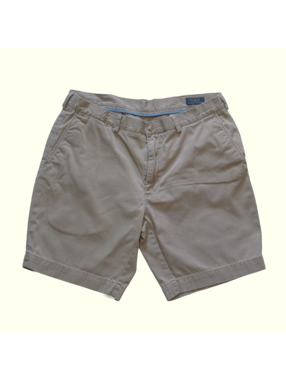 RALPH LAUREN POLO VTG 90s Y2K CLASSIC FIT KHAKI COTTON CHINO 9" SHORTS MEN